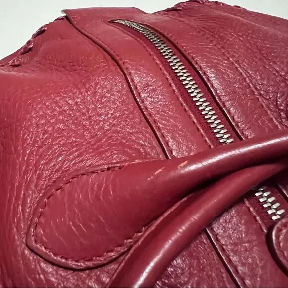 Authentic Bottega Veneta Large Brick Red Cervo Disc Boho Bag Intrecciato-Trimmed - Picture 12 of 12